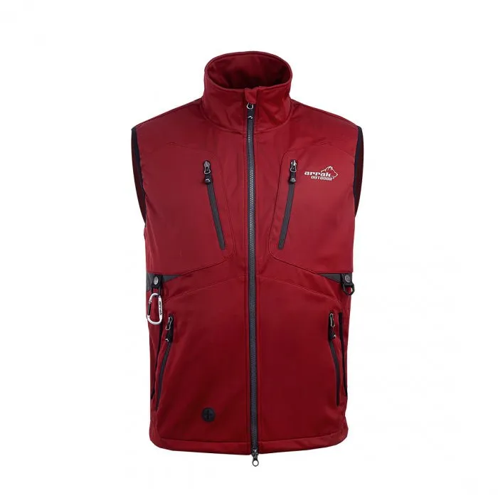 Acadia Men Softshell Training Vest - (Dark Red)