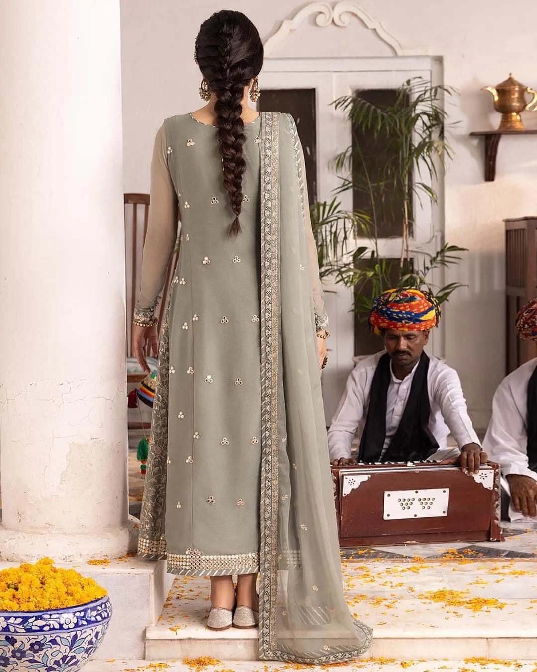 Exquisite Asim Jofa Embroidered Chiffon Suit