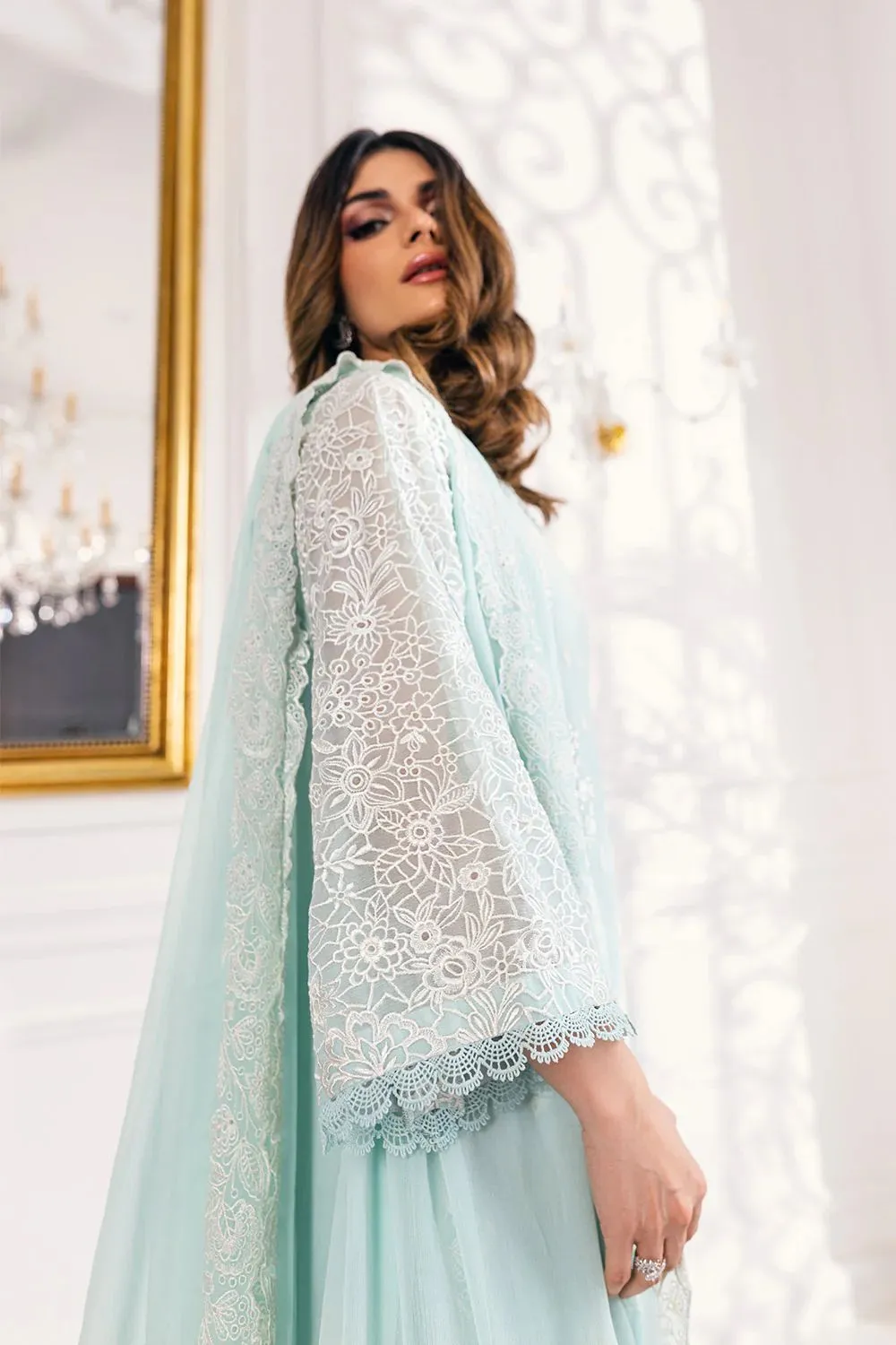 Azure Chiffon Suit