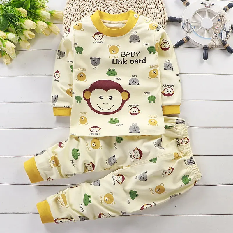 Baby Boys Cartoon Dinosaur Top Pants Sleepwear