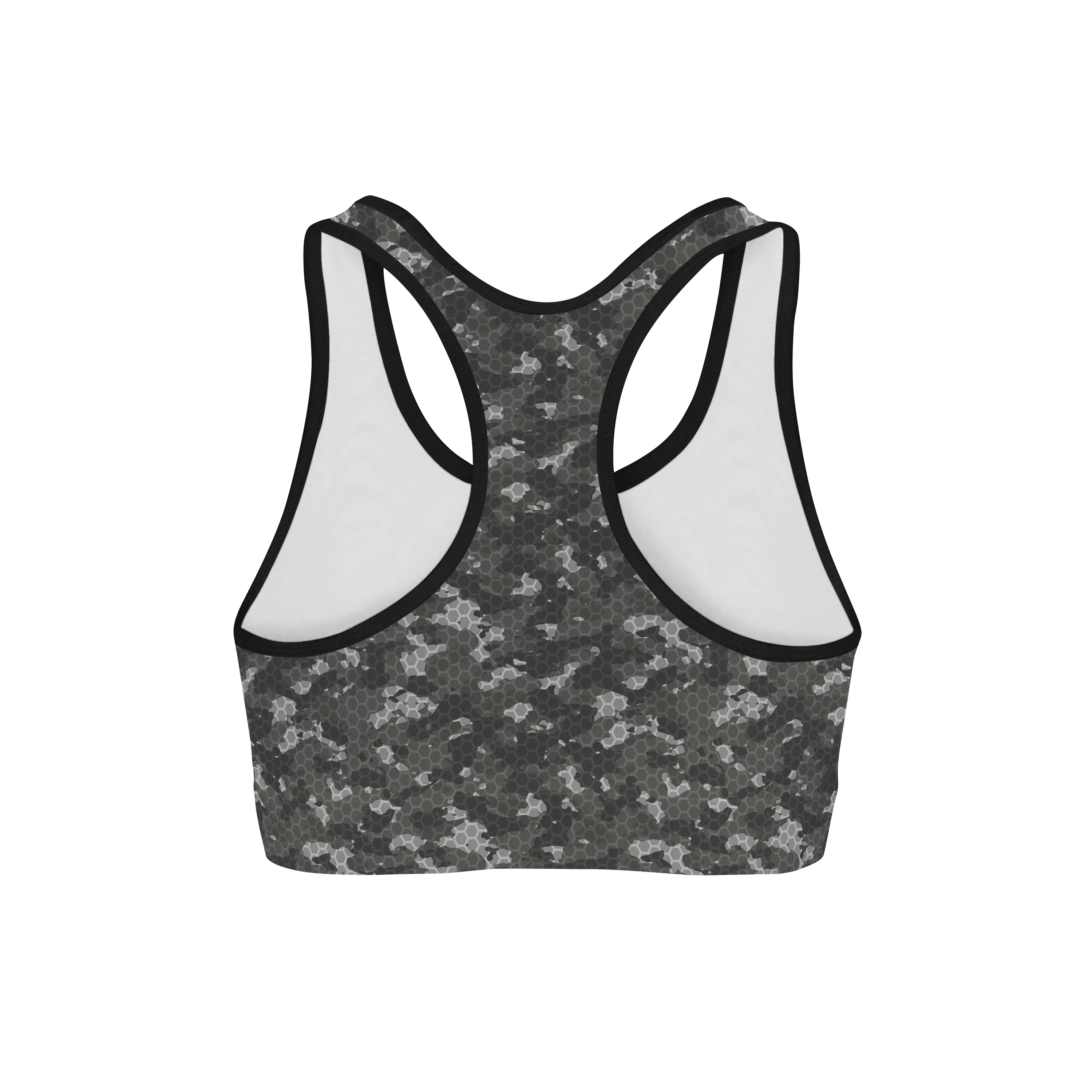 Black Hex Camo Sports Bra