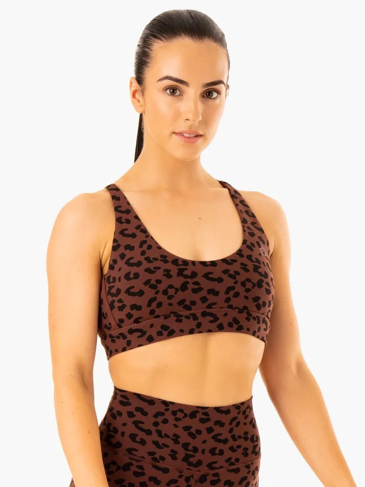 EVOLUTION SPORTS BRA CHOCOLATE LEOPARD