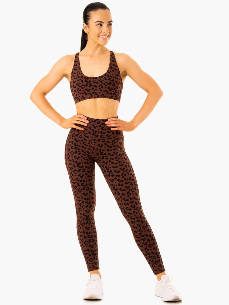 EVOLUTION SPORTS BRA CHOCOLATE LEOPARD