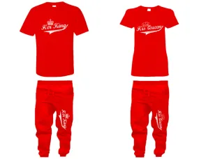 Her King and His Queen Couple Matching Shirts and Jogger Pants, Shirt & Jogger Pants Top & Bottom Matching Set