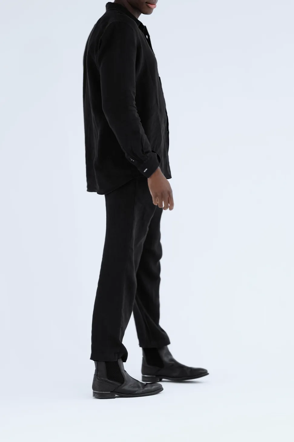 Mens Classic Linen Pants | Black