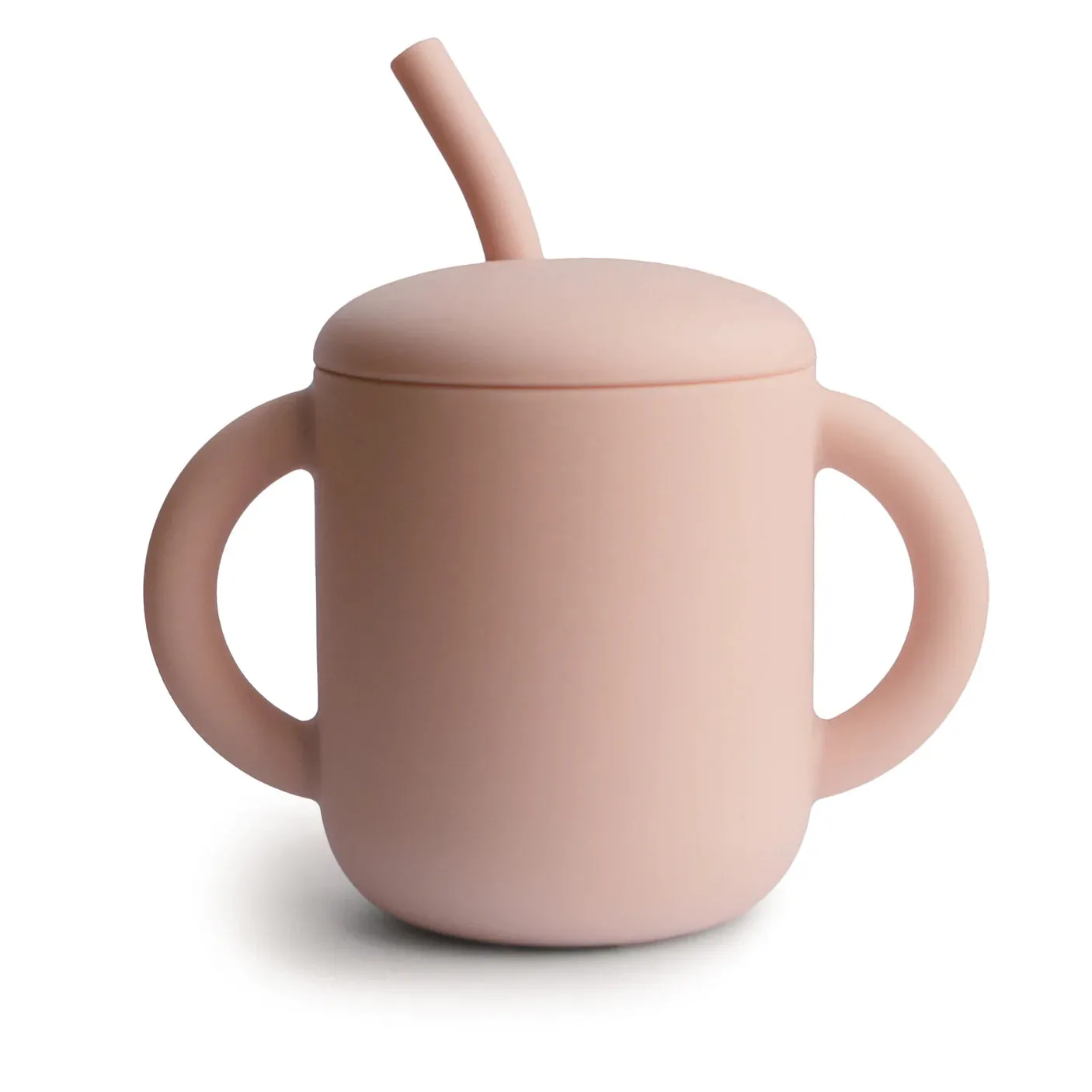 Silicone Training Cup   Straw - Blush