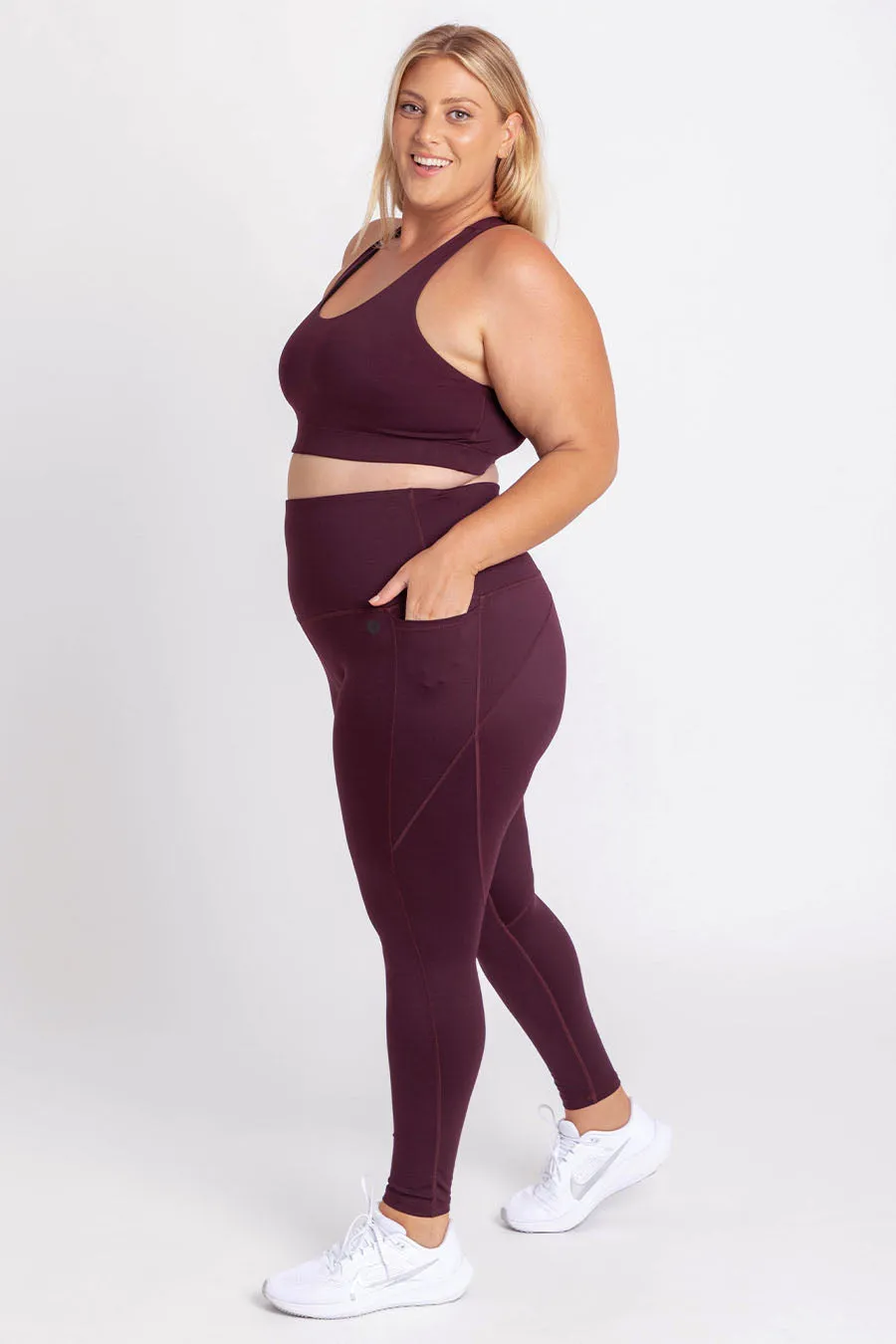 Training Pocket Full Length Tight - Wine