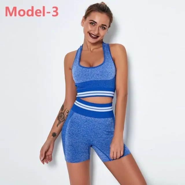 Women Seamless Gym Sets High Waist Gym Mesh Leggings Shirts Suit Long Sleeve Fitness Workout Sports Running Thin Sport Sets